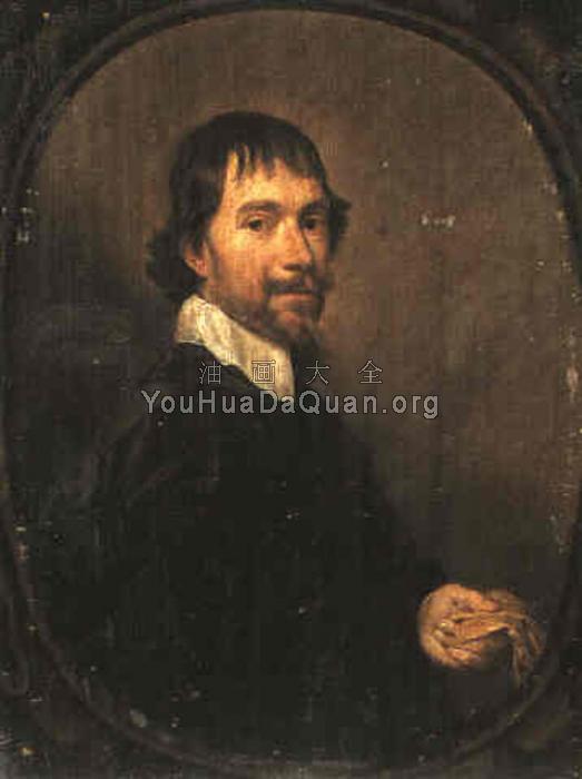 A Portrait of a Man Holding a Glove - 约翰内斯·梅滕斯